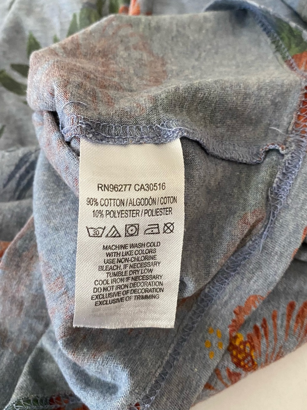 Vans Men's Floral Pocket T‑Shirt - Blue with Orange & Green Print Medium - Picture 7 of 7